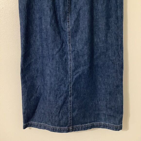 Vintage Y2K Blue Denim Western Cowgirl Cottagecore Retro Midi Skirt Size 16 - Picture 7 of 8